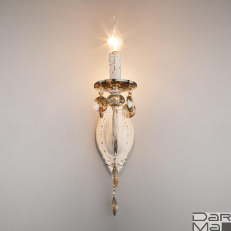 Бра Eurosvet Ravenna 10104/1 белый с золотом/тонированный хрусталь Strotskis