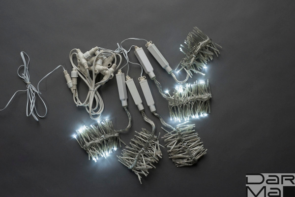 Капли 5шт 100см Бел. LED-PLG-SNOW-640L-1M-5-12V-W NEW