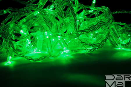 LED-PLS-200-20M-240V-G/C-W/O,зеленая/прозр провод, соед. (без силового шнура) С КОЛПАЧКОМ NEW 2021