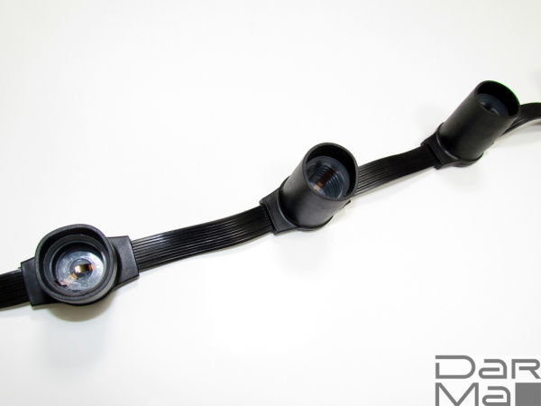 5BLС-E27-165-6-240V,Белт-лайт 5-ти пр. влагозащищ. ЧЁРНЫЙ патрон