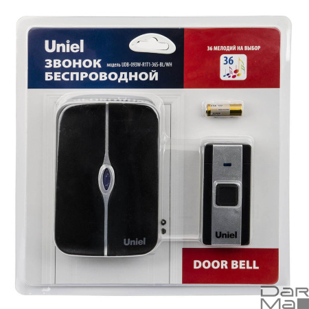 Звонок электронный Uniel UDB-093W-R1T1-36S-BL/WH UL-00006438