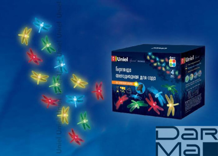 Гирлянда на солнечных батареях 400см разноцветная Uniel Special USL-S-123/PT4000 Dragonflies 05302
