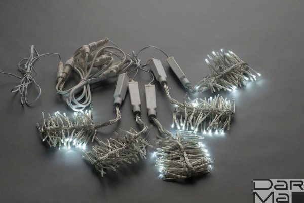 Капли 5шт 100см Бел. LED-PLG-SNOW-640L-1M-5-12V-W NEW