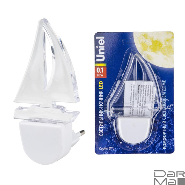 Светильник-ночник Uniel DTL-315 Кораблик/White UL-00007051