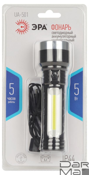 Ручной светодиодный фонарь ЭРА аккумуляторный 400 лм UA-501 Б0052743