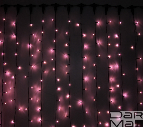 LED- PL-3720-2*3M-240V-P/BL-T (розовые светодиоды/черн пр)