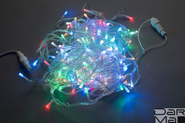 LED-PLS-200-20M-240V-M/C-F(W), мульти/прозрачный провод/ белый FLASH 20, IP-54, соединяемая