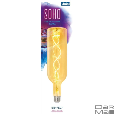 Лампа светодиодная Uniel E27 5W золотой LED-SF21-5W/SOHO/E27/CW GOLDEN GLS77GO UL-00010070