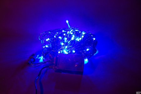 Гирлянда LED ""Стринг Лайт"", 10м Синяя, 8,8W, 100LED (шаг 10см ), соед. До 10 шт F-SL-010-B  "