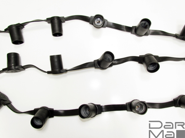 5BLС-E27-165-6-240V,Белт-лайт 5-ти пр. влагозащищ. ЧЁРНЫЙ патрон