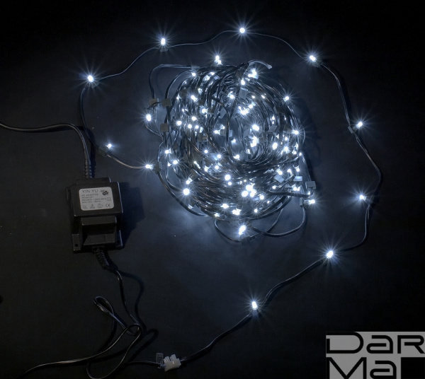 LED-LP-15СМ-100M-12V-W, Светодиод. клип-лайт белый, темный провод