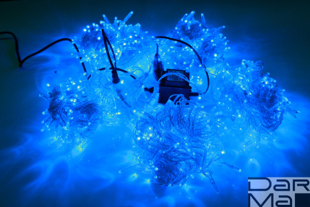 LED-PLS-200*5-20M*5-24V-B/C-F(B) 5 нитей, син/син F на прозр. пров. 24V/80W С КОЛПАЧКОМ