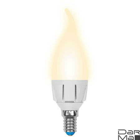 Лампа светодиодная диммируемая Uniel E14 7W 3000K матовая LED-CW37 7W/3000K/E14/FR/DIM PLP01WH UL-00004299