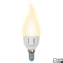 Лампа светодиодная диммируемая Uniel E14 7W 3000K матовая LED-CW37 7W/3000K/E14/FR/DIM PLP01WH UL-00004299