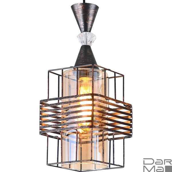 Подвесной светильник Reluce 03128-0.9-01 BK+Patina Gold