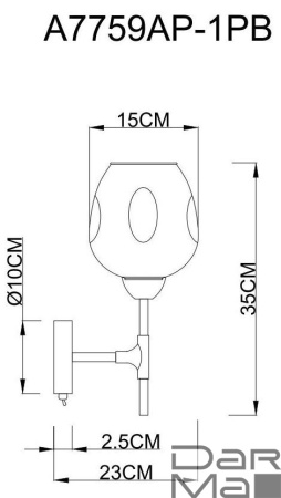 Бра Arte Lamp Yuka Smoky A7759AP-1PB