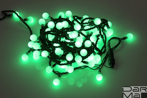 LED-PLR-100-15M-25MM-240V-G/BL-W/O зеленый/черный провод, соединяемая (без силового шнура) шарик D25