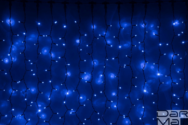 LED- PLRS-1920-240V-2*1,5М-В/BL (синие светодиоды/черный каучуковый пр)