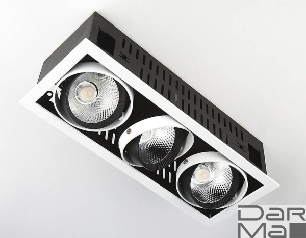 Встраиваемый светодиодный светильник Ambrella light Cardano T813 BK/CH 3*12W 4200K
