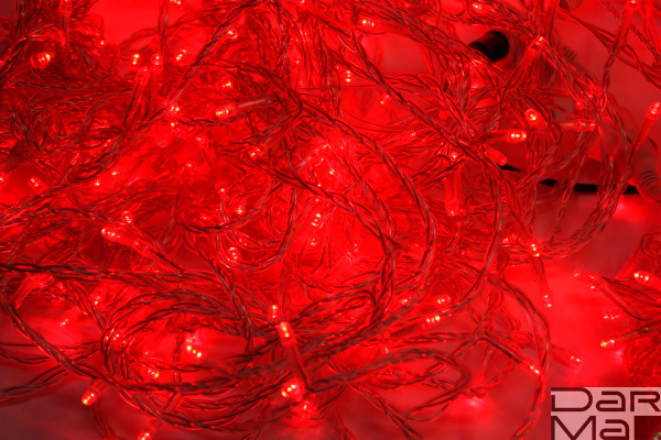 LED-PLS-200*5-20M*5-24V-R/С (20) 5 нит.,красные светодиоды на прозрачном пров. с 230V/24V/60W трансф