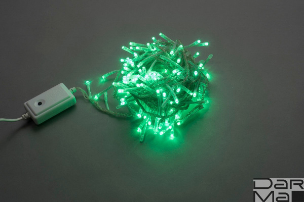 LED-BW-200-20M-240V-S-G, зеленая на прозрачн пров