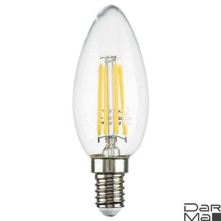 Лампа светодиодная филаментная Lightstar LED Filament E14 6W 3000K свеча прозрачная 933502