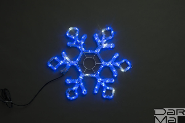 LED-XM(FR)-2D-CK022-30'-B-F(W) Синяя Снежинка 79х69см с белыми Flash LED