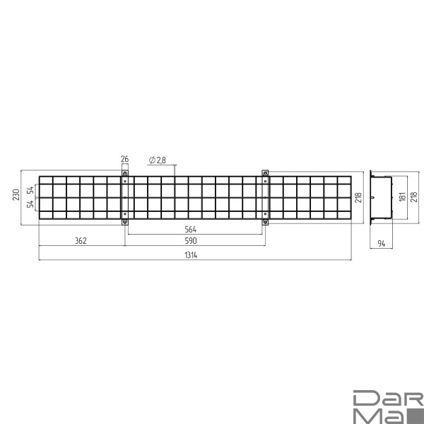 Решетка ЭРА SPO-BAR-1300-200 Б0049260