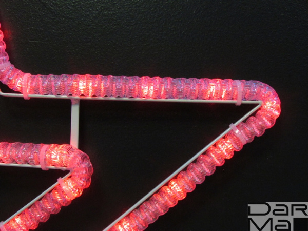 LED-XM(FR)-2DCK020-R-F(R) Мотив Звезда, красная 55х54см. С красными Flash LEDS