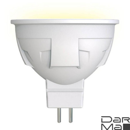 Лампа светодиодная диммируемая Uniel GU5.3 6W 3000K матовая LED-JCDR 6W/WW/GU5.3/FR/DIM PLP01WH UL-00003991