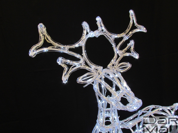 "LED-XM(IB)-RA018-24V-48""-W  Олень каркасный обвит акрилом 122*80*40"