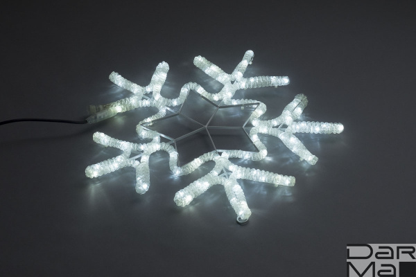 LED-XM-(FR)-2D-CK006-С-W-F(W)  White Снежинка 56х57см, 230V, Flash