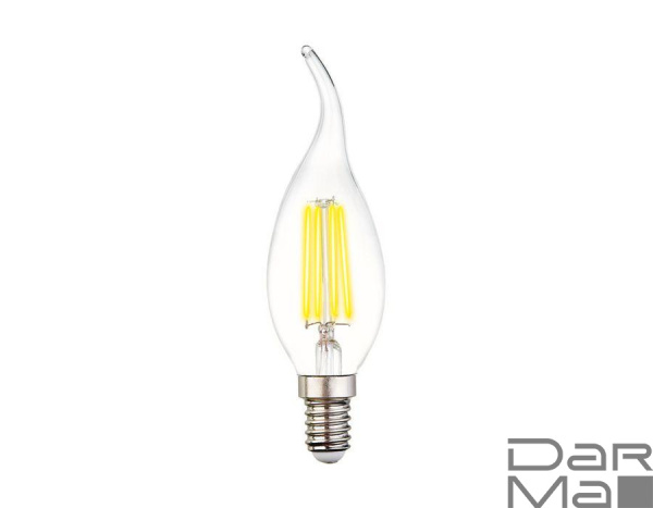 Лампа светодиодная филаментная Ambrella light E14 6W 4200K прозрачная 202215
