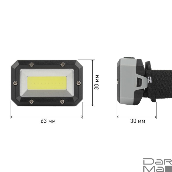 Налобный светодиодный фонарь ЭРА Шторм от батареек 30х30х63 320 лм GB-708 Б0052750