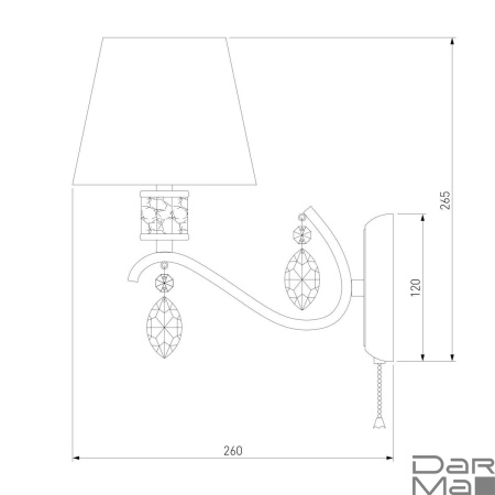 Бра Eurosvet Alcamo 60103/1 перламутровое золото