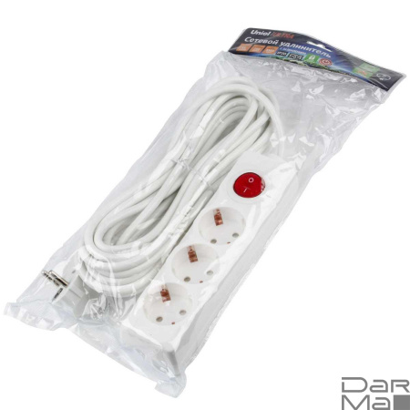 Удлинитель Uniel Ultra 3гн х 7м с/з S-GCU3-7B White UL-00010019