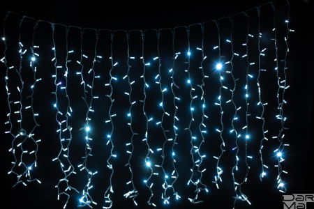 Светодиодная гирлянда ""Занавес"" 2х3 БЕЛЫЙ ФЛЭШ белый провод КАУЧУК 760 LED "