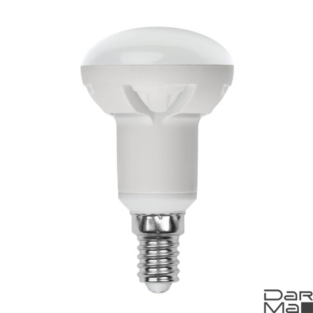 Лампа светодиодная диммируемая Uniel E14 7W 3000K матовая LED-R50 7W/3000K/E14/FR/DIM PLP01WH UL-00004710
