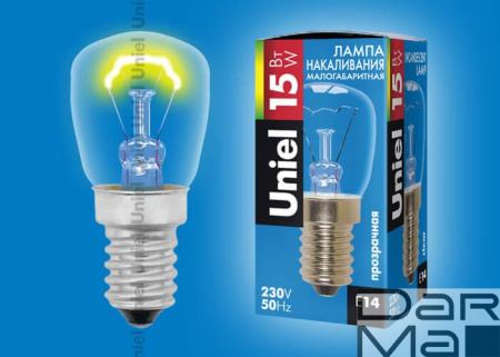 Лампа накаливания Uniel E14 15W прозрачная IL-F25-CL-15/E14 01854