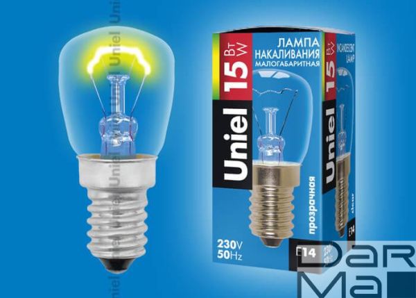 Лампа накаливания Uniel E14 15W прозрачная IL-F25-CL-15/E14 01854