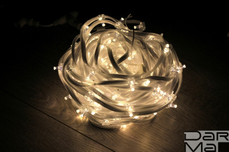 Клип Лайт 100 м Белый Теплый LED-KLP-333L Прозрачный провод