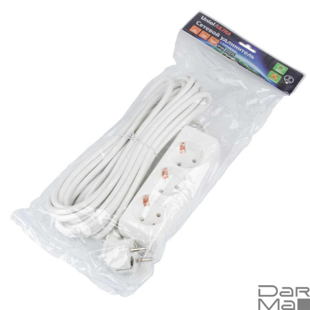 Удлинитель Uniel Ultra 3гн х 7м с/з S-GCU3-7 White UL-00010003