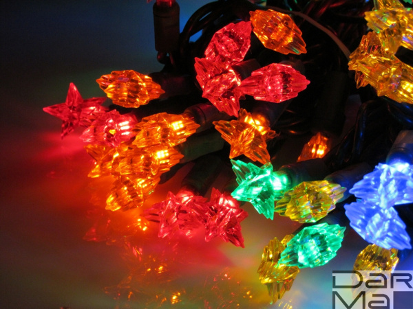 NEW!!! LED- STAR-4-220V-18-M/DG Насадки Звезды 105LED, 10,5м