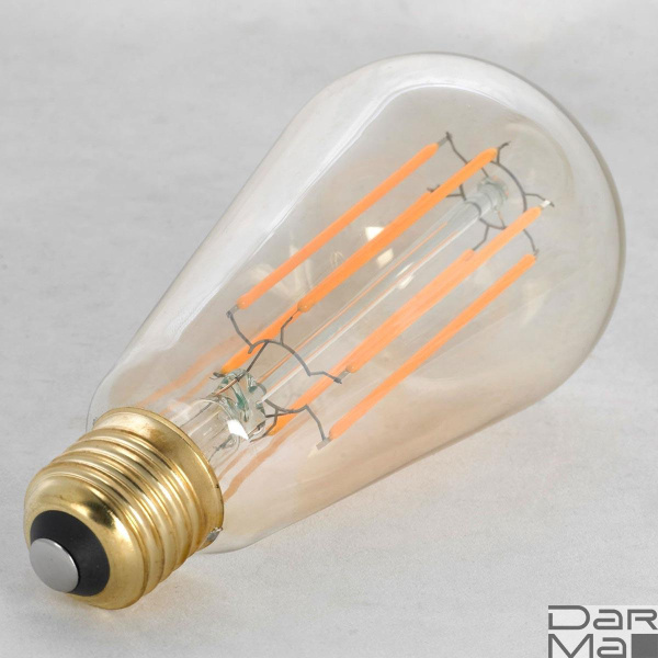 Лампа светодиодная Е27 6W 2200K янтарная GF-L-764