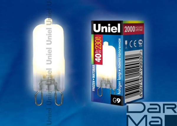 Лампа галогенная Uniel G9 40W матовая JCD-FR-40/G9 00576
