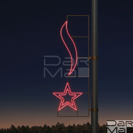 Светодиодная консоль DarMa "Двойная звезда со всполохом" на металлокаркасе, цвет: R, 165см х 65с