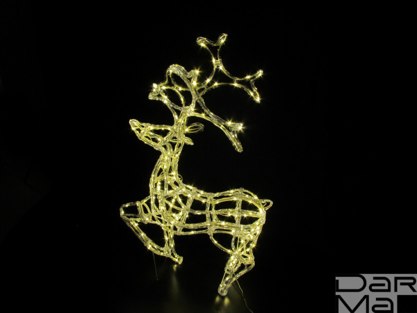 LED-XM(IВ)-RA020-24-WW-48 Олень каркасный обвит акрилом 136*80*40(теплый белый )