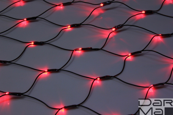 LED-SNL-288-C-2*1,5M-240V-R/BL КРАСНЫЕ LED на чернoм проводе, с контроллером, соединяемая