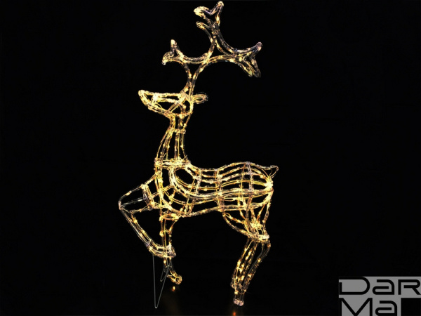 LED-XM(IВ)-RA020-24-WW-48 Олень каркасный обвит акрилом 136*80*40(теплый белый )