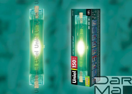 Лампа металлогалогеновая Uniel R7s 150W прозрачная MH-DE-150/GREEN/R7s 03802